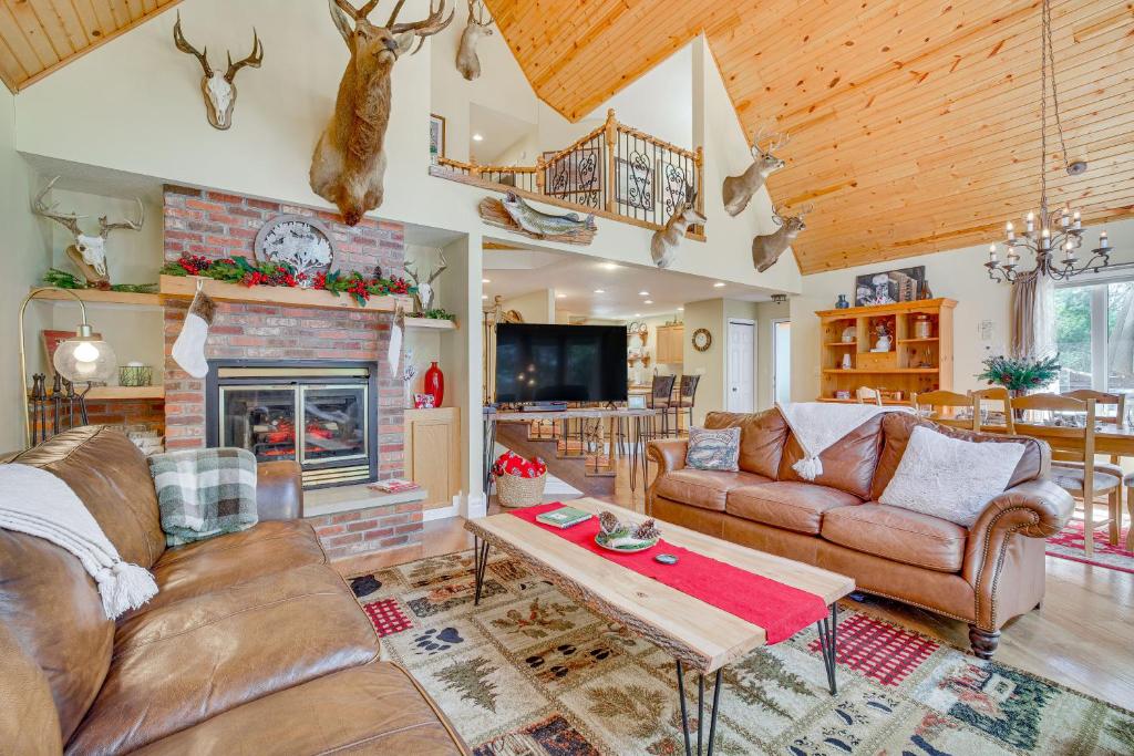 Lakefront Neillsville Home with Fire Pit, Game Room!